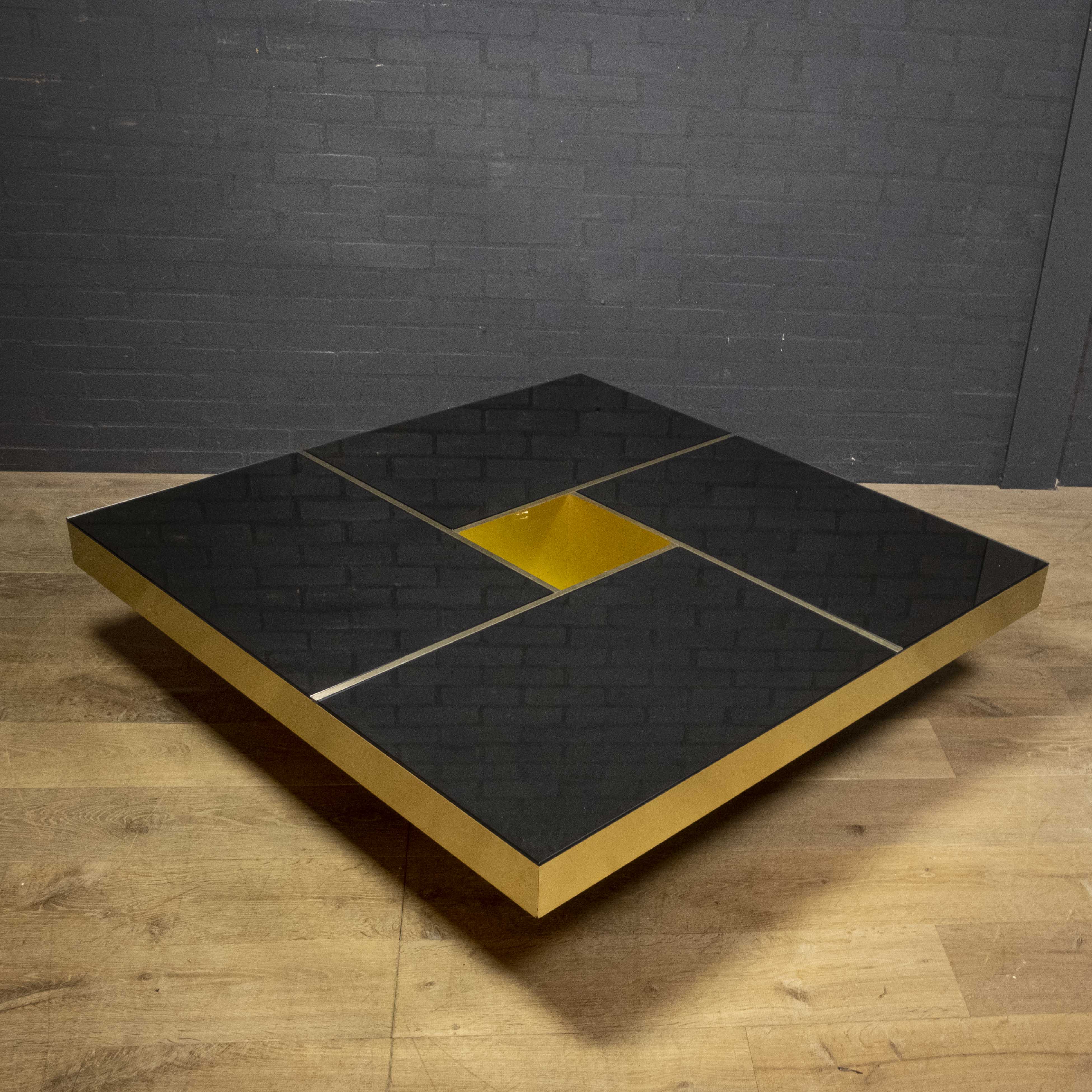 Mirror coffee table "Shilling" by Giovanni Ausenda & Guido Baldi Grossi, Italy 1970