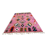 Moroccan handmade rug, beni ourain pink shag 150/250cm
