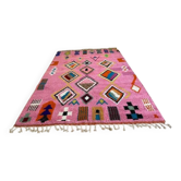 Moroccan handmade rug, beni ourain pink shag 150/250cm
