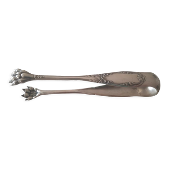 Silver metal sugar tongs