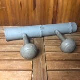 Ancienne patère porte manteau mural x2 bois gris vintage #a417