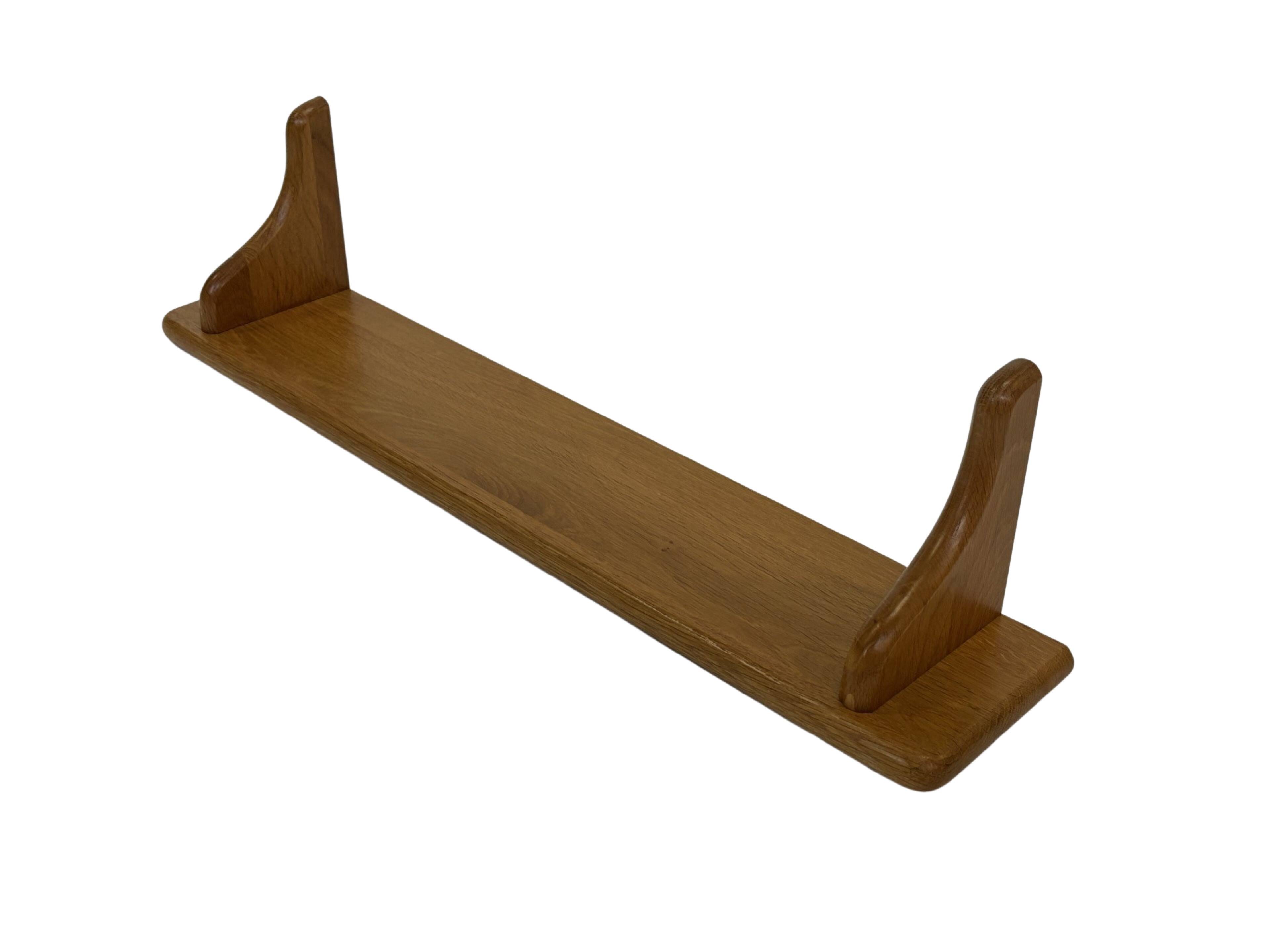 Vintage oak wall rack book shelf 1970s wood minimalist design