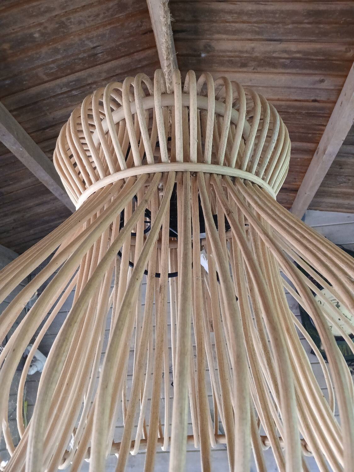 Natural rattan pendant light