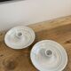 Pair of enamelled ceramic candlesticks