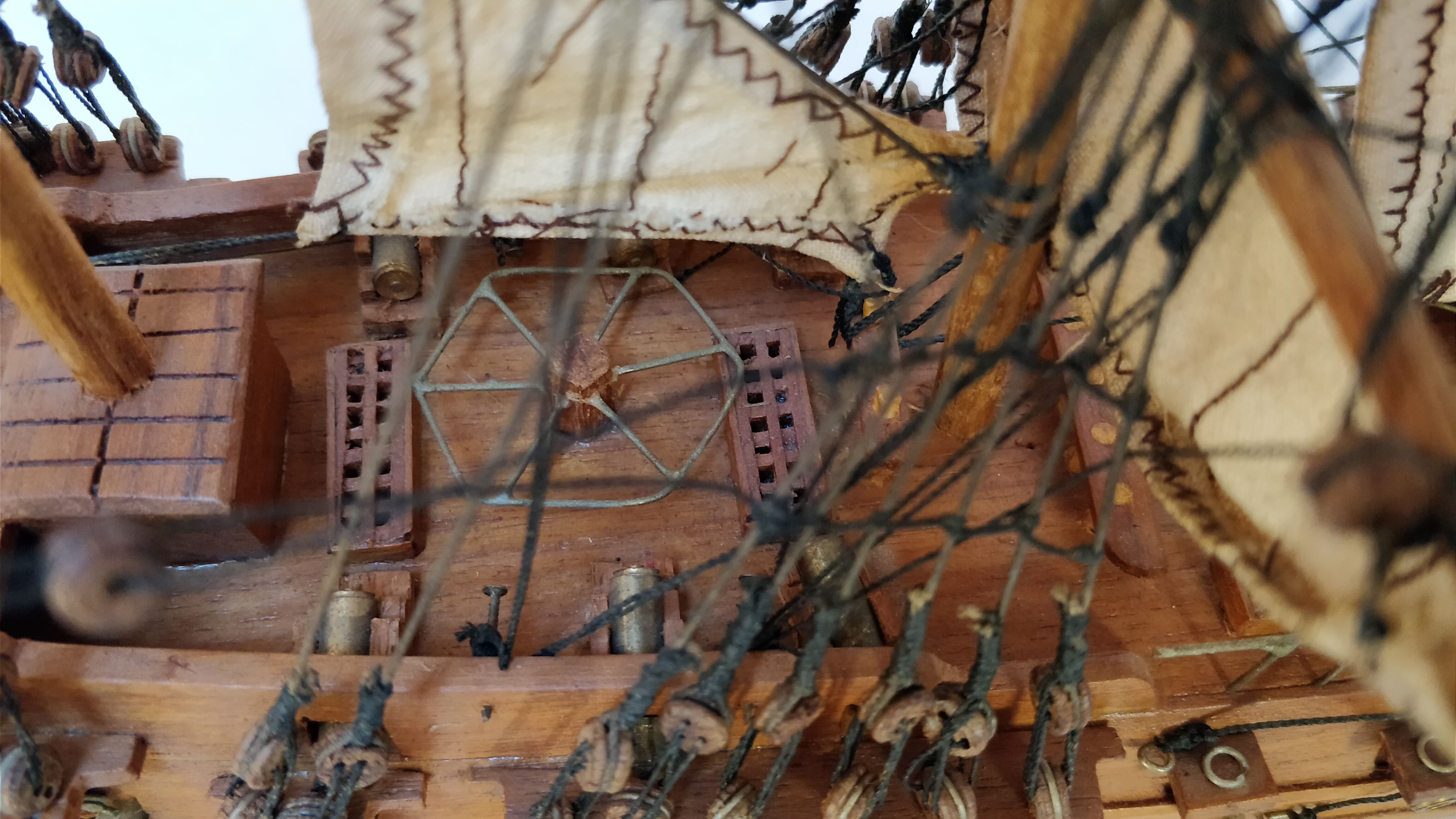 Boat model Le Saint Geran in wood and fabric