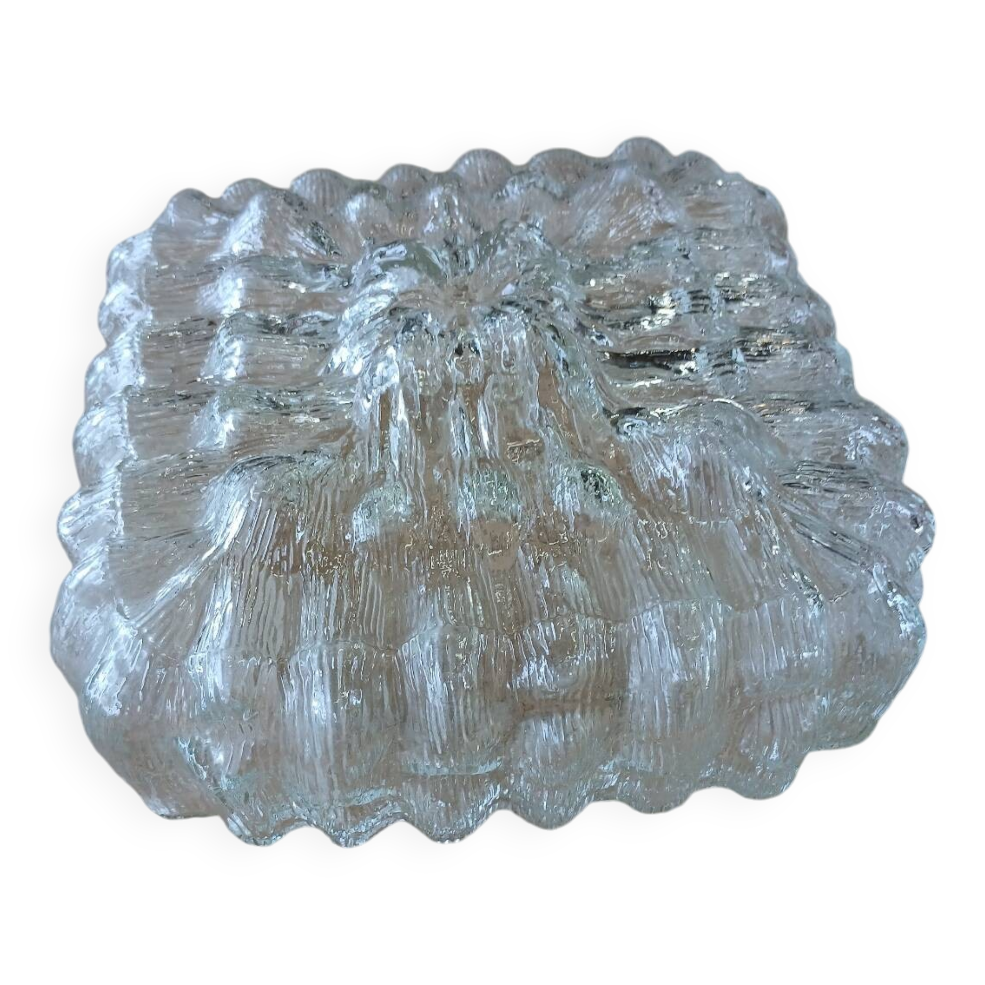 Antique wall/ceiling light in molded glass