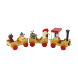 Train en bois avec figurines années 50