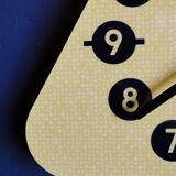 Vintage formica clock triangular silent wall clock "Sanders yellow"
