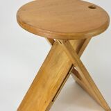 Folding wooden stool