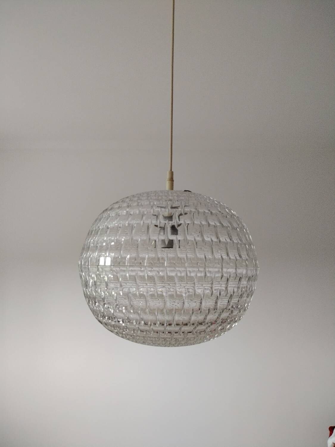 Superb vintage diamond ceiling light for Erco