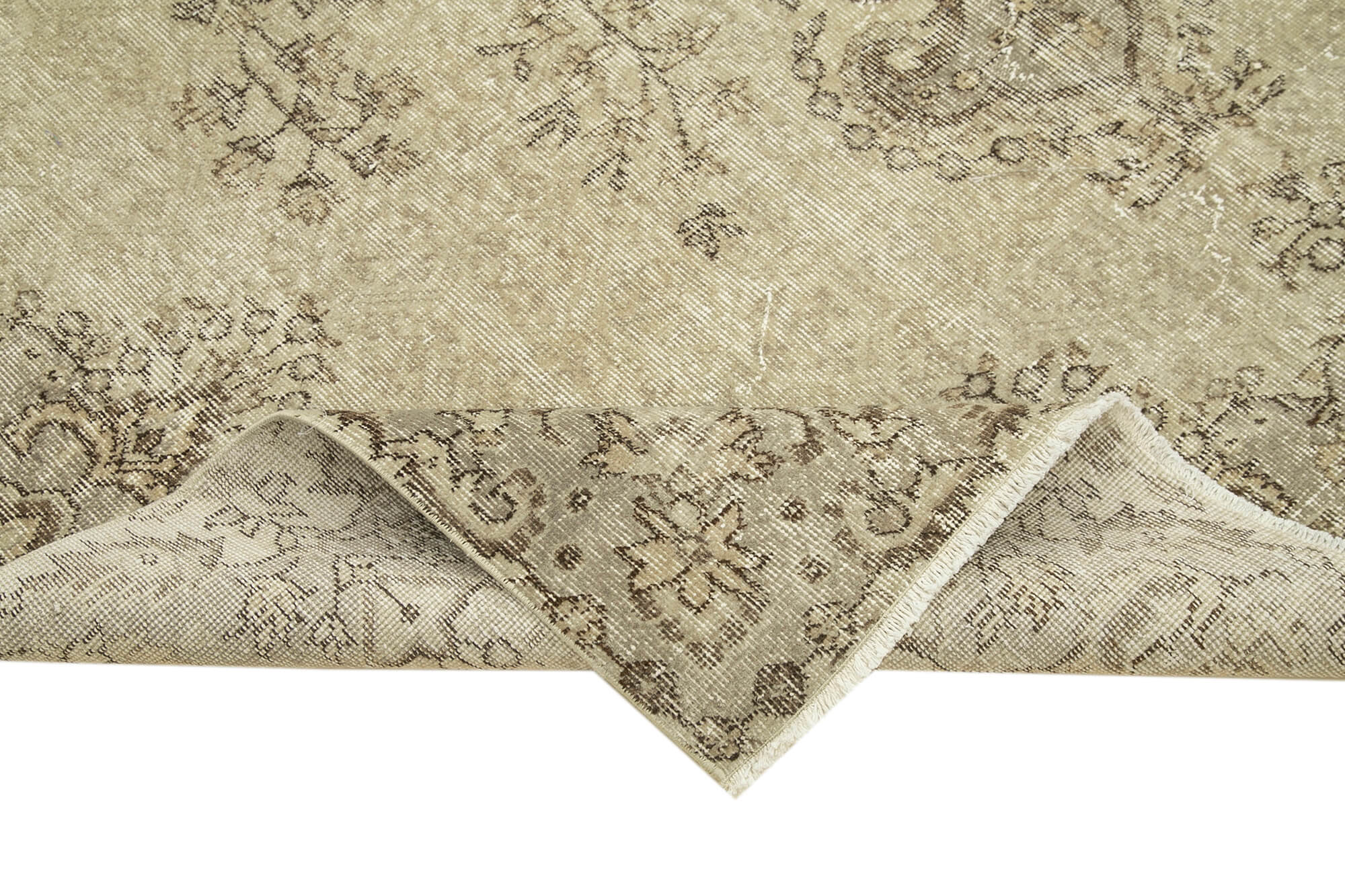 Hand-knotted antique turkish beige carpet 208 cm x 300 cm