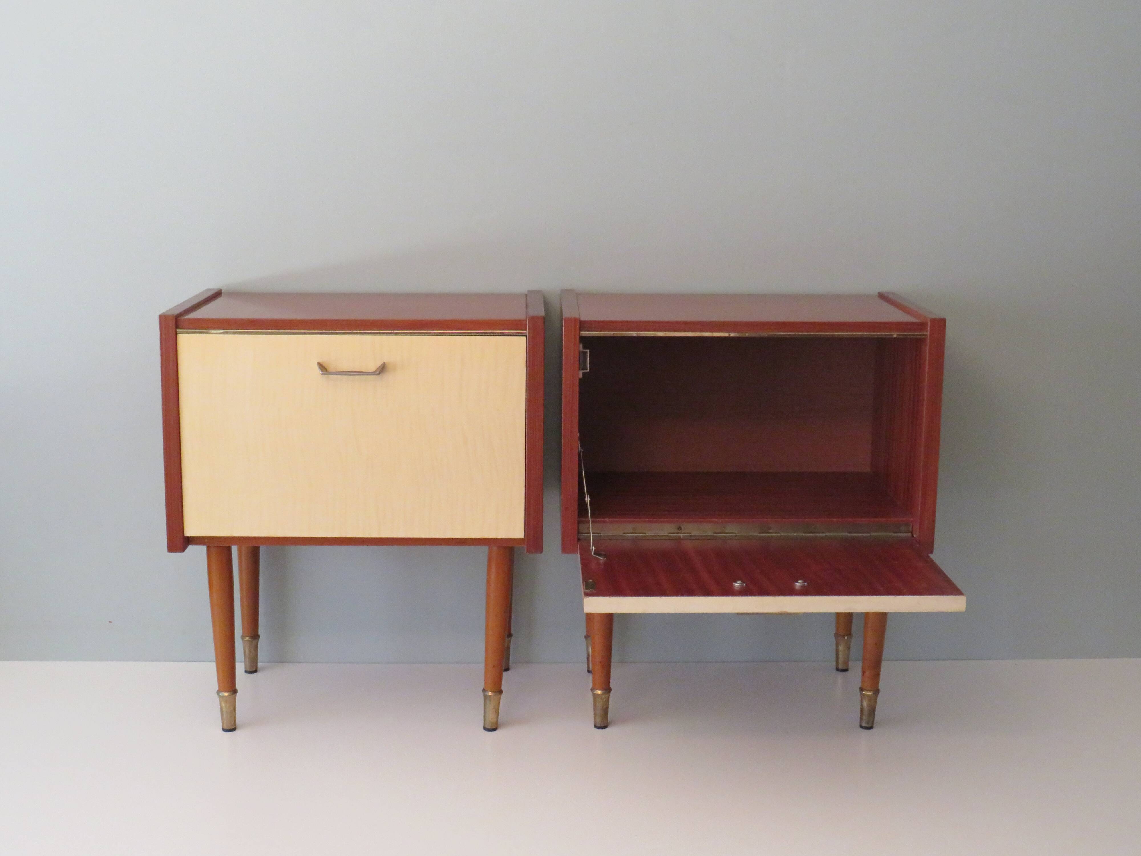 Pair of bedside tables from the mid-century, 1950s