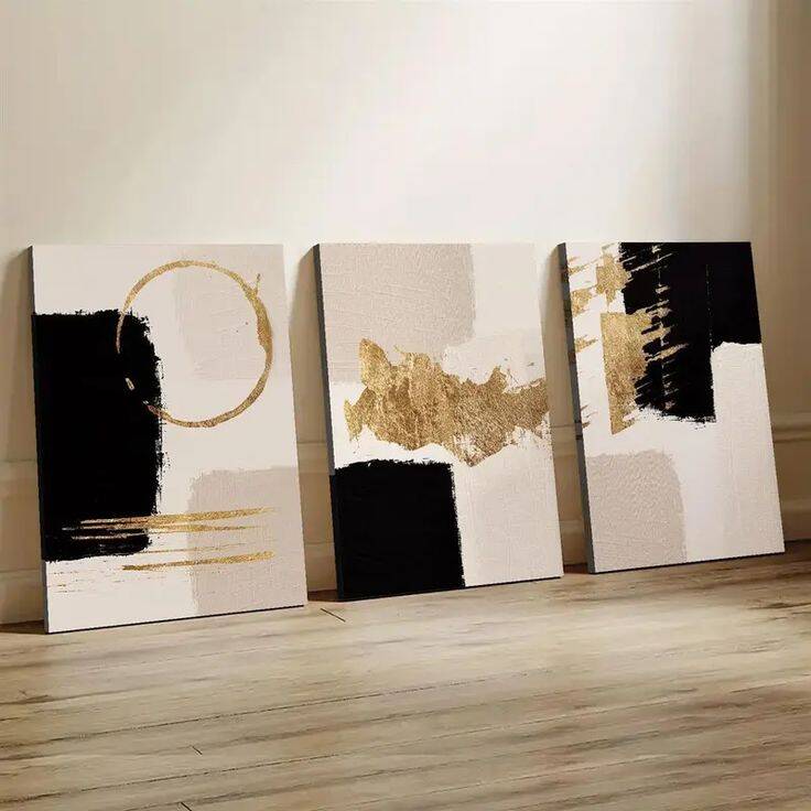 Set of 3 hand-painted abstract paintings – Contemporary art