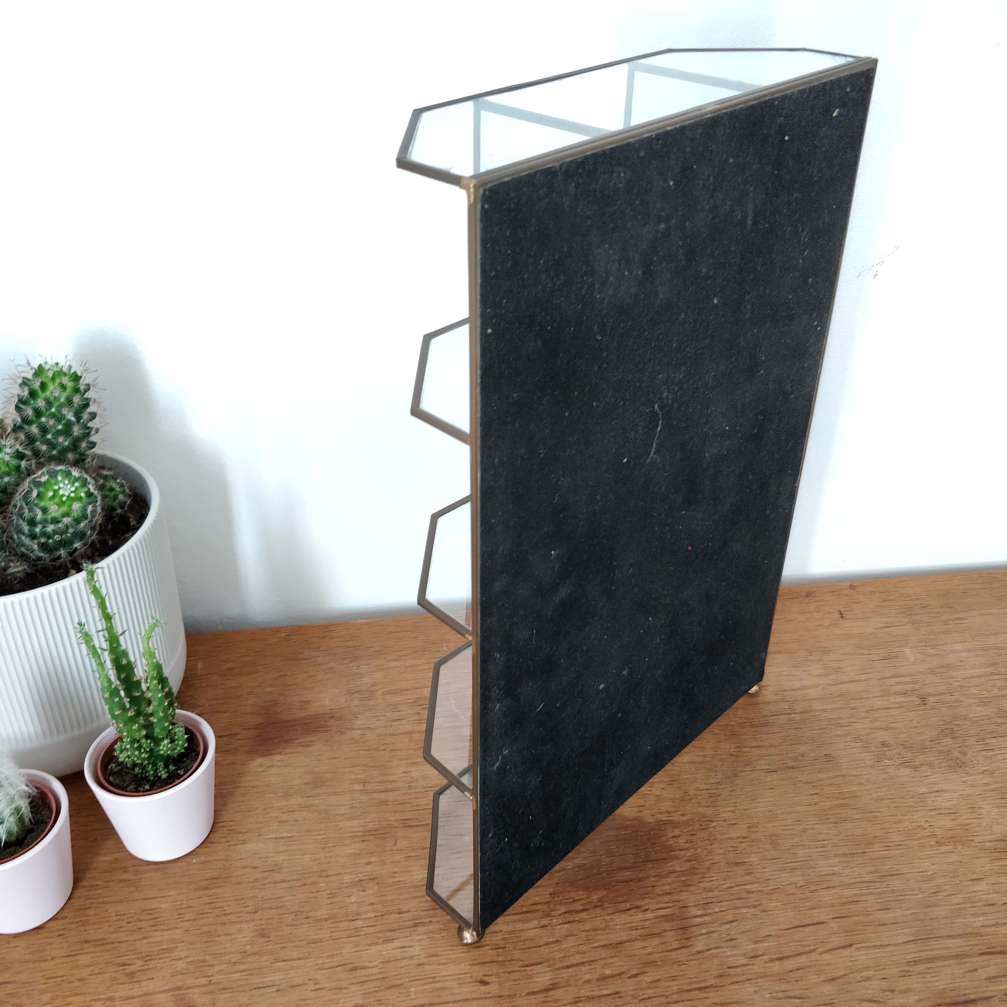 Glass and brass showcase