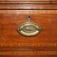 Antique Sheraton style commode by F. Thomas in hardwood and satinwood.