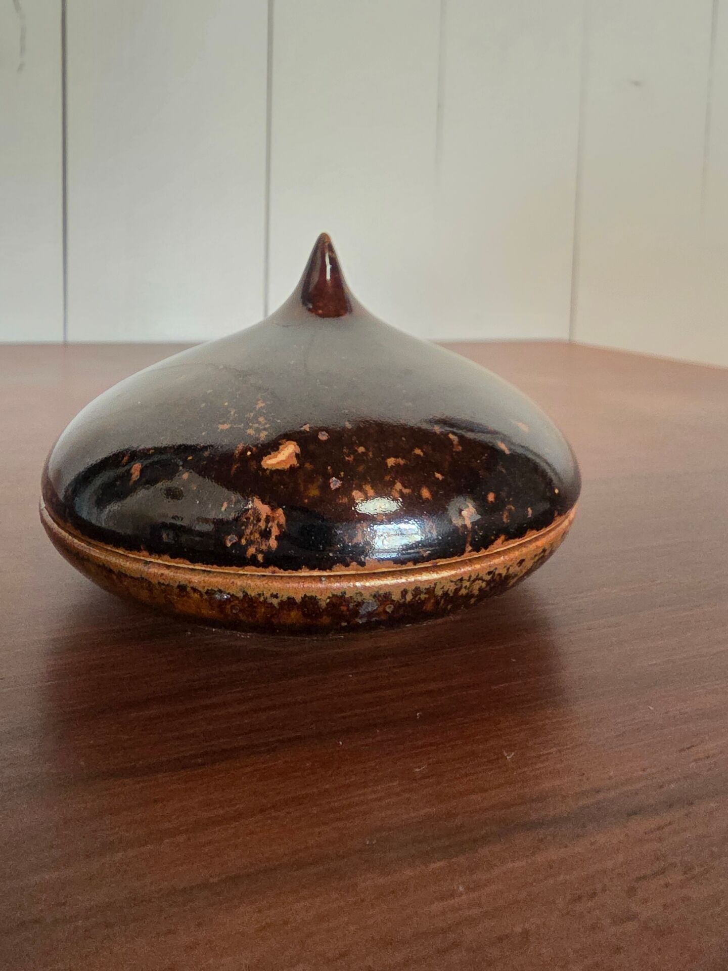 François EVE small circular box in glazed stoneware