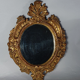 Oval mirror gilded stucco wood
