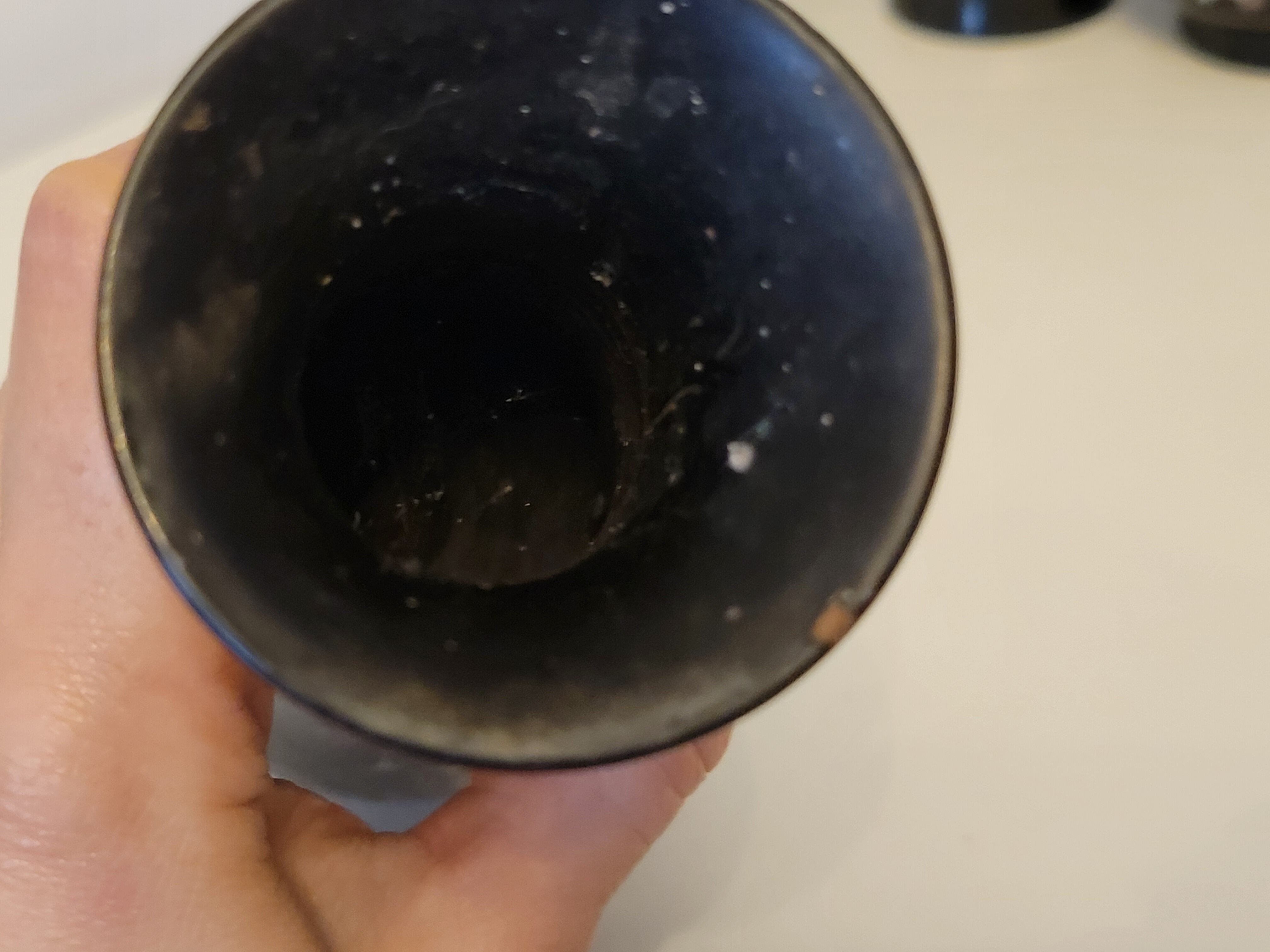 5 Vietnam vases black lacquered wood and mother-of-pearl inlays