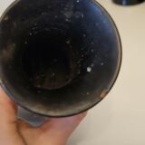 5 Vietnam vases black lacquered wood and mother-of-pearl inlays