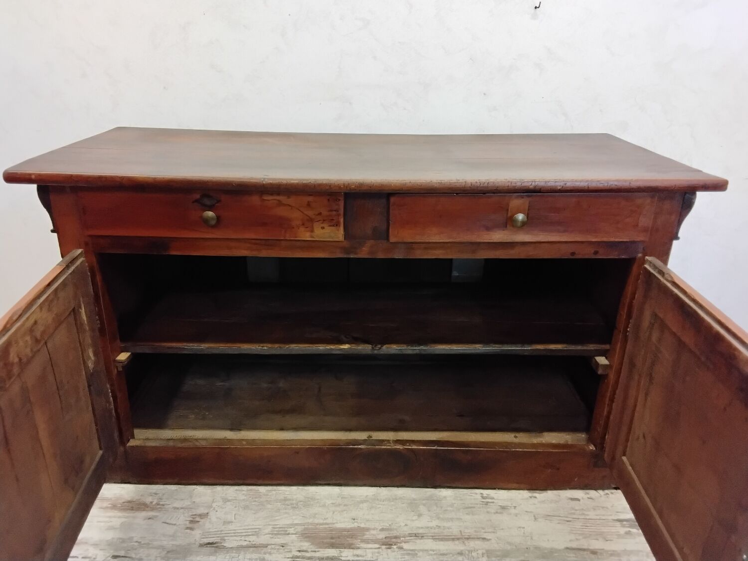 Meuble de métier,  ancien comptoir de mercerie