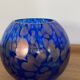Blue vase in copper spotted glass