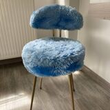 Chaise moumoute bleu