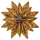 Hans Kögl Hollywood Regency Florentine Wall Light Ceiling Fixture in Gold Metal