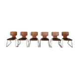 Set of 6 teak 1950 chairs