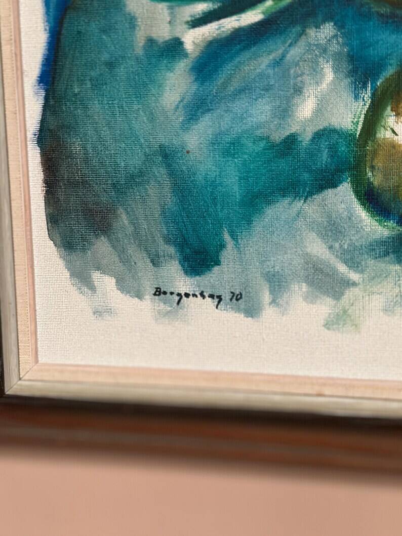 Original Swedish Oil on Canvas – "Abstract Composition" by Bergengren – Signed – Dated 1970 – Framed – 69 × 54 cm (27.2" × 21.3")