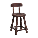 French oak mid-century turned occasional chair