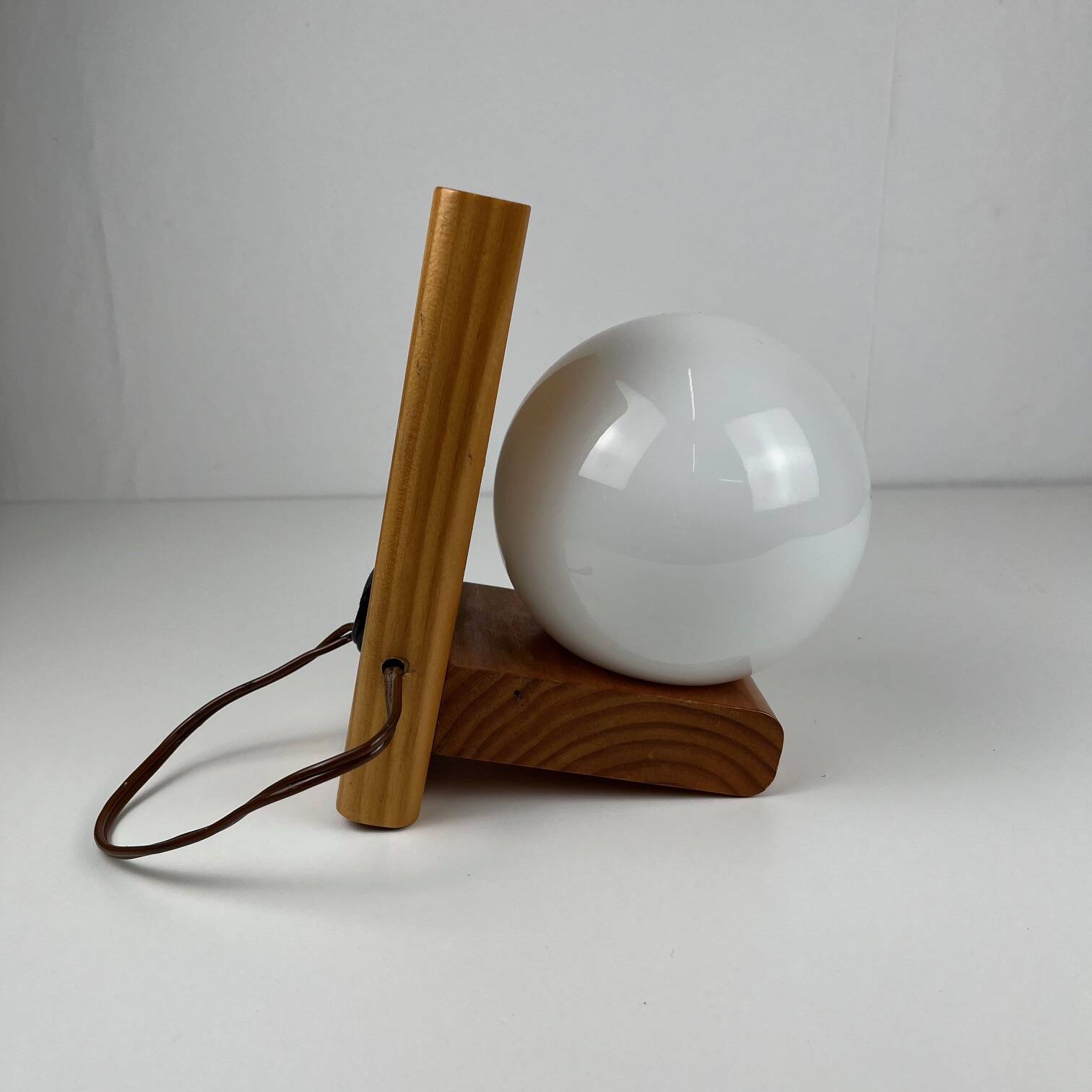 MCM wood and glass wall sconce