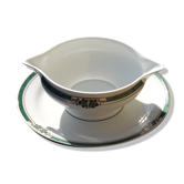 Saucière en porcelaine de Limoges  Medard de Noblat modèle Veronese vert