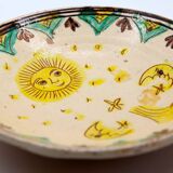 Handmade plate with moon and sun in Romania