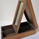Wooden jewel box with patinated mirror early 20th century