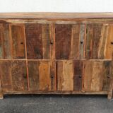 Old wooden cabinet. 8 doors.