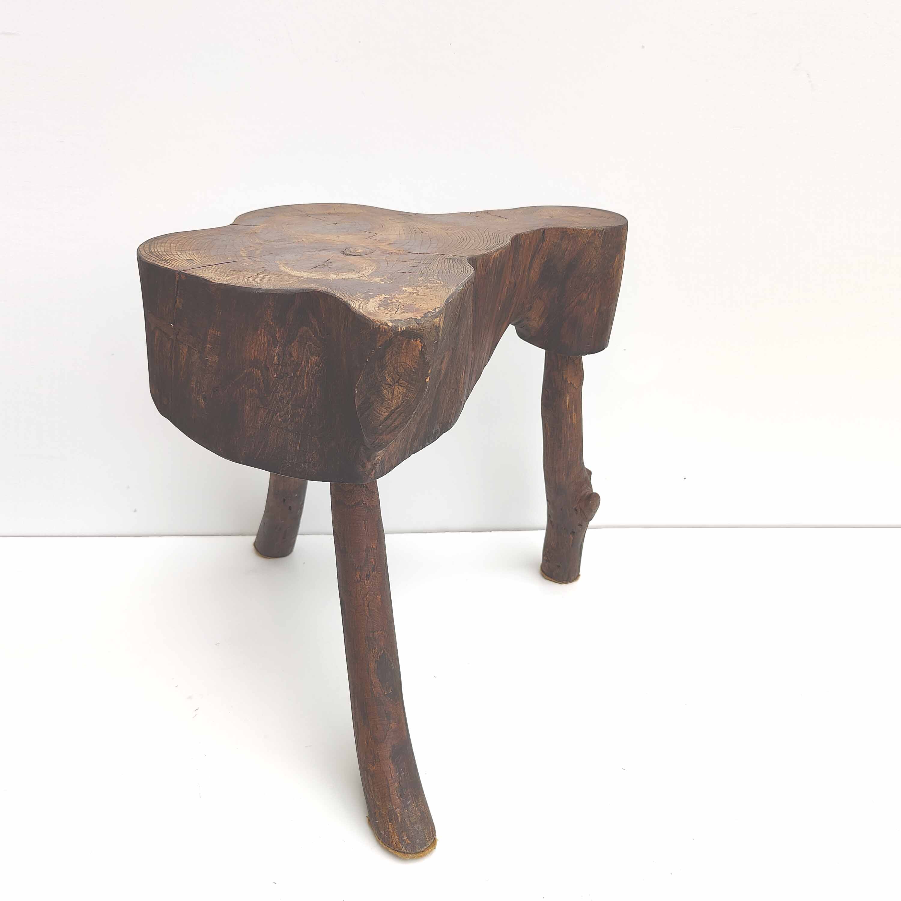 Brutalist coffee table free-form wood