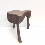 Table basse brutaliste bois forme libre