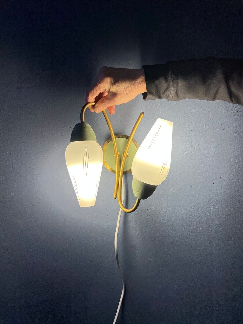 Opal glass wall lamp