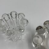 Glass candle holder duo