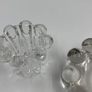 Duo de bougeoirs en verre