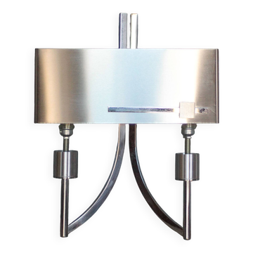Vintage wall light, chrome steel wall light, Jean Gandelin wall light