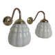 PAIR OF VINTAGE OPALINE WALL LIGHTS
