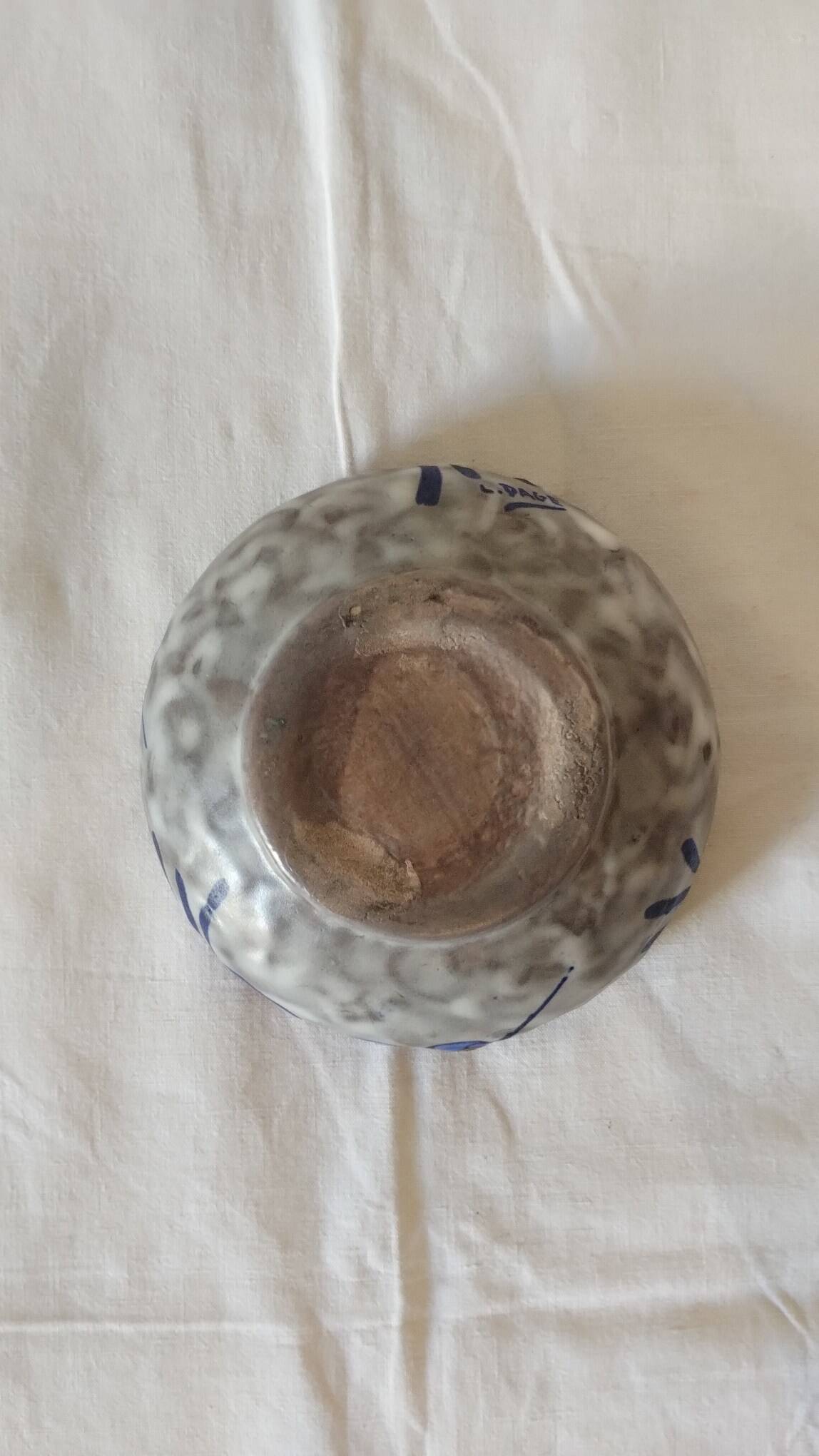Antique ceramic ashtray by "Louis Dage"