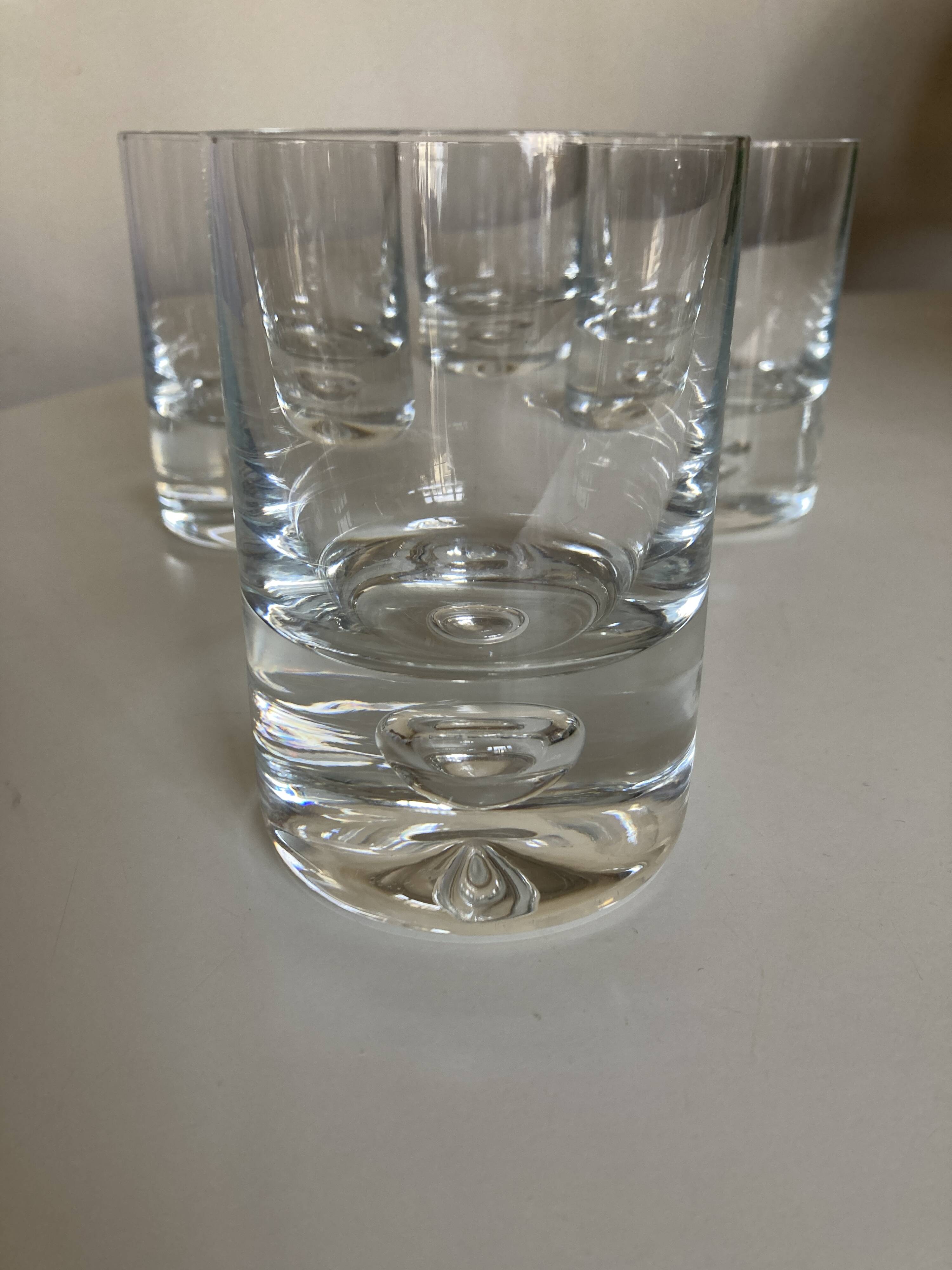 Set of 4 XL glasses Scandinavian bubble whiskey tumblers 500g in ringing crystal