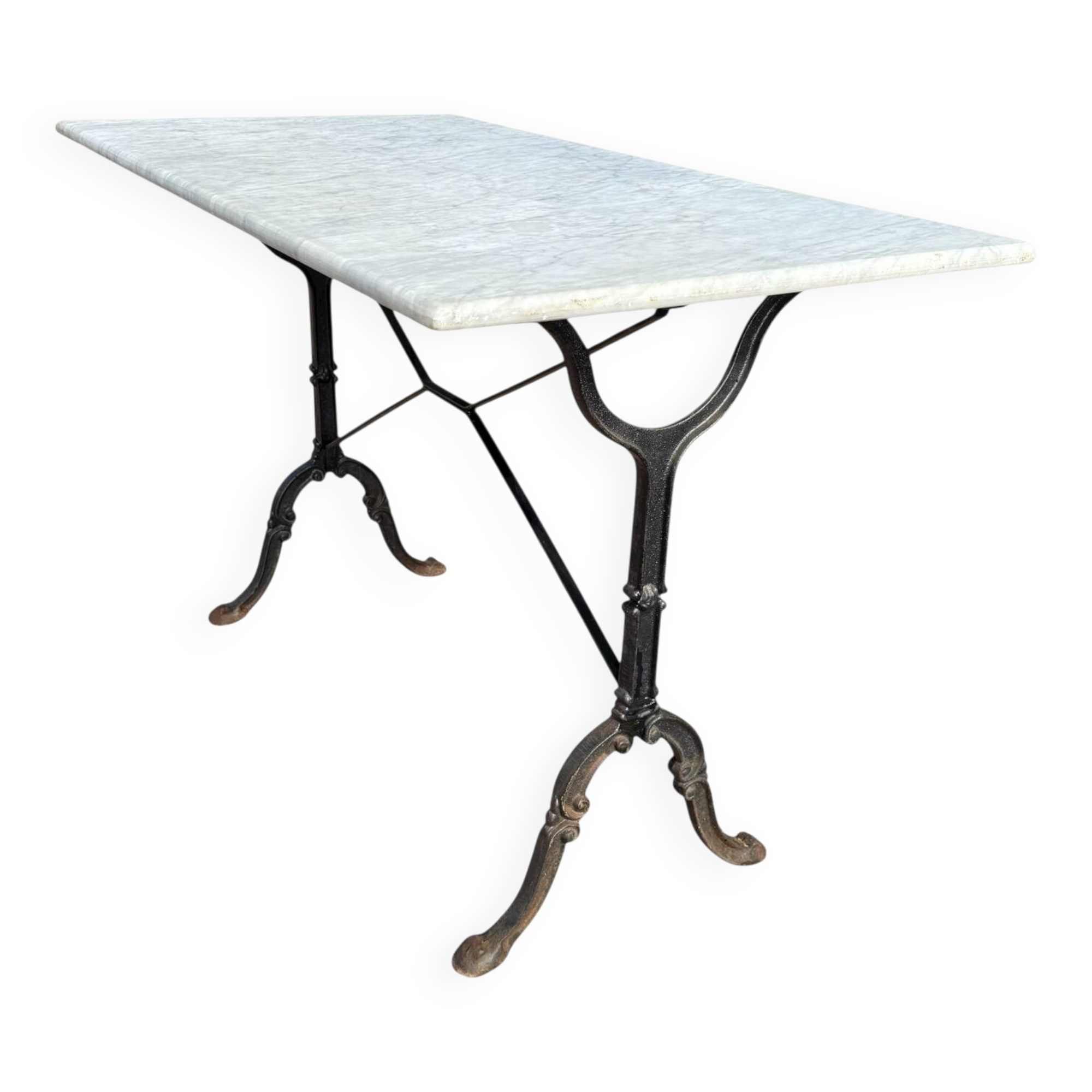 60s Parisian cast iron and marble bistro table