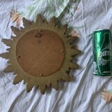 Vintage 1960s sunburst witch's eye mirror in gold - 27 cm