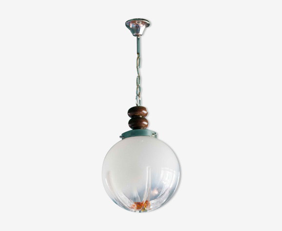 Vintage pendant lamp, ball pendant lamp, glass globe, blown glass lampshade, decoration
