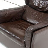 Midcentury leather wingback lounge- or clubchair