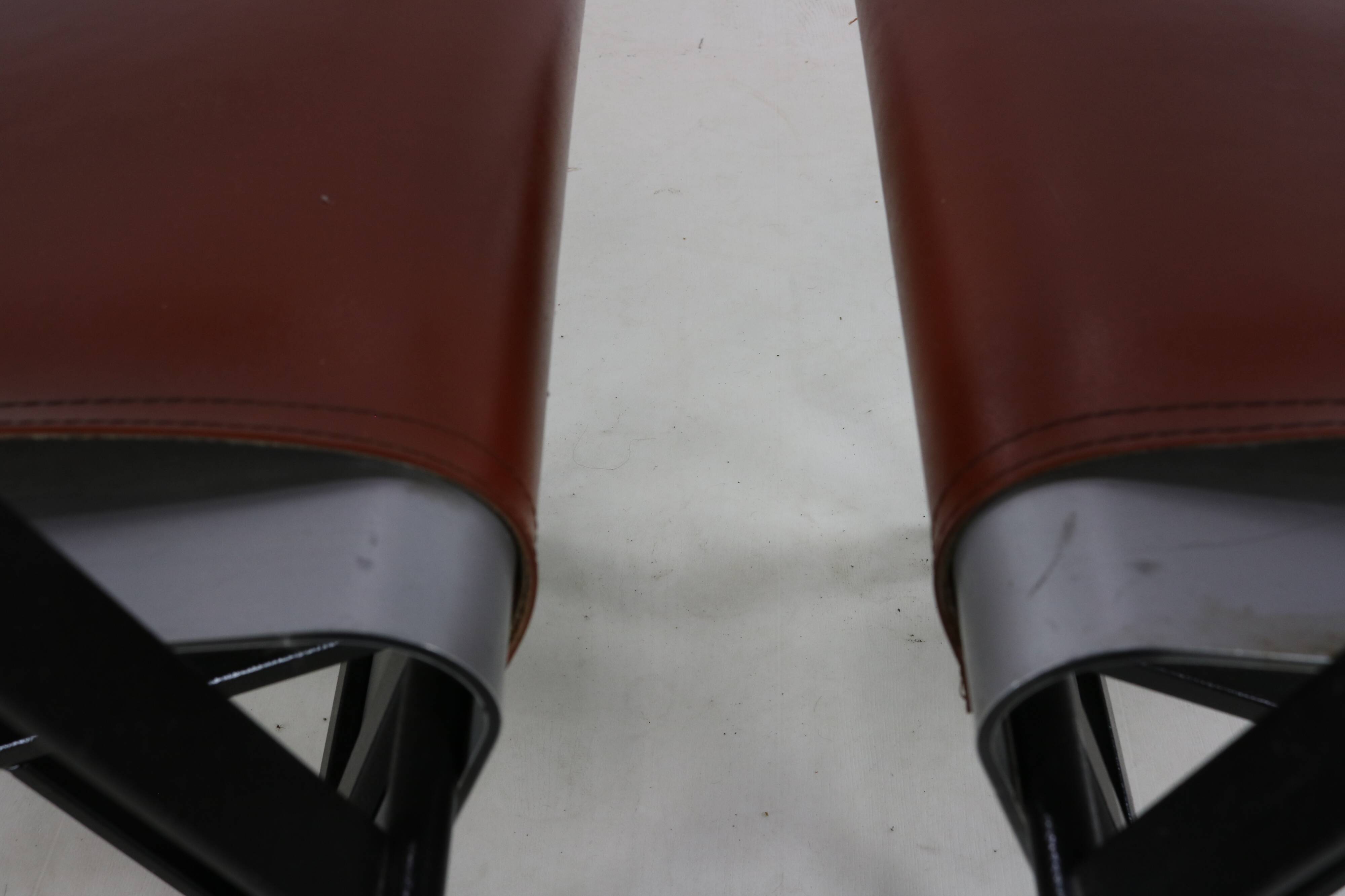 Eighties design set of two aluminium and steel Belgian design chairs