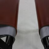 Eighties design set of two aluminium and steel Belgian design chairs